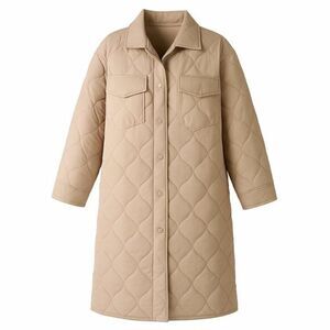 Princess Polly Bruno Longline Quilted Puffer Coat Jacket Neutral S/M NWT